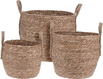 Obal na květináč sada 3 ks pletený SEAGRASS