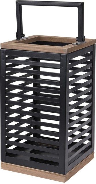 Lucerna na svíčku stojící kovová 28 cm