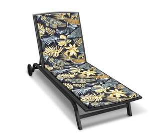 Polstr na plážové lehátko - potah na zip - monstera - 55x195 cm