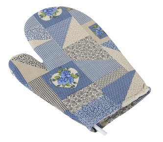 Kuchyňská chňapka - patchwork modrý - chňapka 28x18 cm