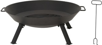 Ohniště zahradní přenosné litinové 76 cm + pohrabáč