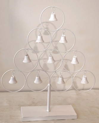 Kovový strom se zvonečky 50 cm, bílý