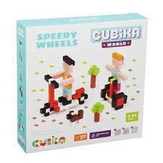 CUBIKA 15290 Pixel Rychlá kola - dřevěná 3D stavebnice 200 kostiček