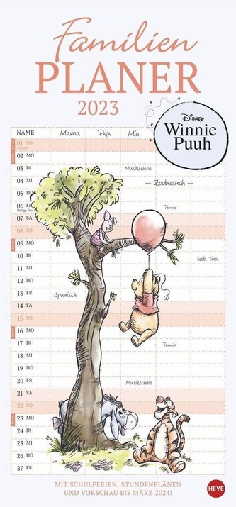 Winnie Puuh Familienplaner 2023