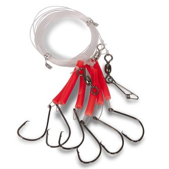 Systém pro lov okounů Circle Hook fluoro 8/0 červená