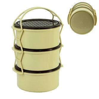 Jídlonosič plast 3x1,5L KOZÁČEK bílá/hnědá