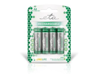 Baterie AA (LR6) nabíjecí 1,2V/2600mAh ETA 4ks
