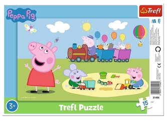 Puzzle Prasátko Peppa: Veselý vláček 15 dílků