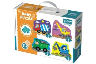 Puzzle baby Stavební Auta 4ks v krabici 27x19x6cm 2+ Puzzle baby Stavební Auta 4ks v krabici 27x19x6cm 2+