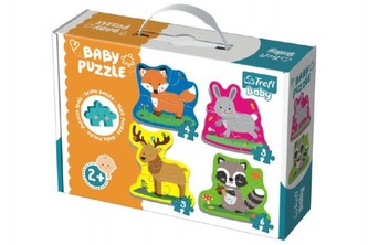 Puzzle baby Zvířátka v lese 4ks v krabici 27x19x6cm 24m+