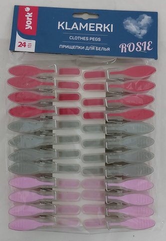 Kolíčky na prádlo 24ks plast měkčené  YORK SPRING PRESTIGE