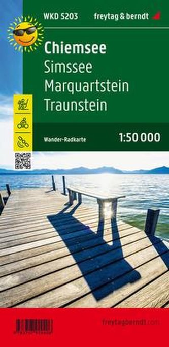 Chiemsee, Wander-, Rad- und Freizeitkarte 1:50.000, freytag & berndt, WKD 5203, mit Infoguide