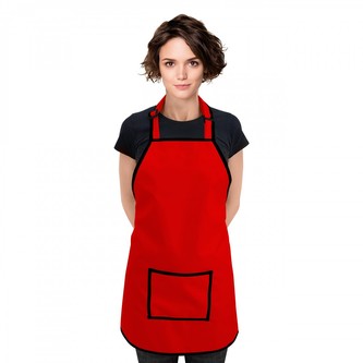 Kuchyňská voděodolná zástěra JOVITA červená/černá 64x72 cm Mybesthome