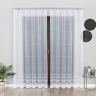 Dekorační vzorovaná záclona MILKA LONG bílá 200x250 cm (cena za 1 kus dlouhé záclony) MyBestHome