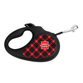 Waudog vodítko samonavíjecí Tartan - 25kg/5m/M