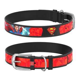 Waudog obojek kožený DC Superman (20-28cm/1,2cm)