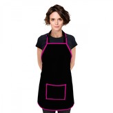 Kuchyňská voděodolná zástěra JOVITA černá/růžová  64x72 cm Mybesthome