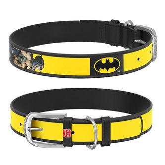 Waudog obojek kožený DC Batman logo (37-48cm/2,5cm)