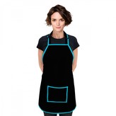 Kuchyňská voděodolná zástěra JOVITA černá/modrá 64x72 cm Mybesthome