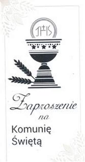 Zaproszenia komunijne pionowe (komplet 10 sztuk z kopertami)