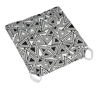 Sedák hladký Ulla - trojúhelníky černé - 40x40 cm, hladký - vykrojené rohy