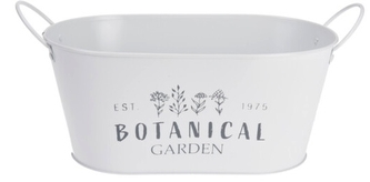 Oválný květináč Botanica garden bílý 26,3x16,5x12 cm