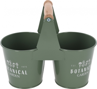 Dvojitý květináč Botanica garden zelený 23,5x11,5x10,8 cm
