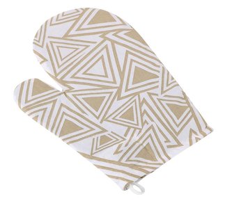 Kuchyňská chňapka - trojúhelníky béžové - chňapka 28x18 cm