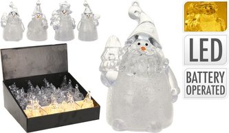 Ozdoba sněhulák+ Santa LED
