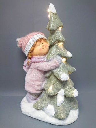 Holčička se stromkem svítící