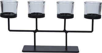 Svícen kov černý 4 kalíšky menší