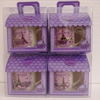 Hrnek s levandulí domeček