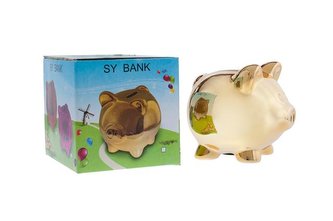 Kasička prasátko zlaté 11 cm