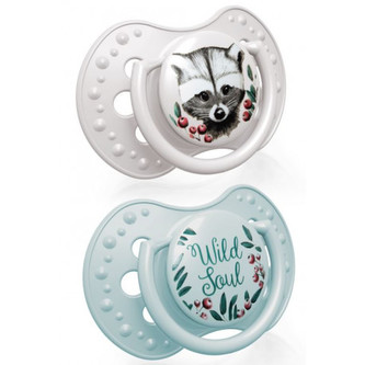 LOVI Dudlík s mini štítkem 0-2m silikonový dynamický WILD SOUL 2ks kluk