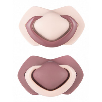 C - Canpol babies set symetrických silikonových dudlíků 18m+ PURE COLOR růžový