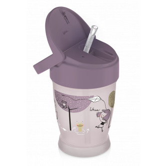 LOVI Hrneček se slámkou LOVELY 250ml holka