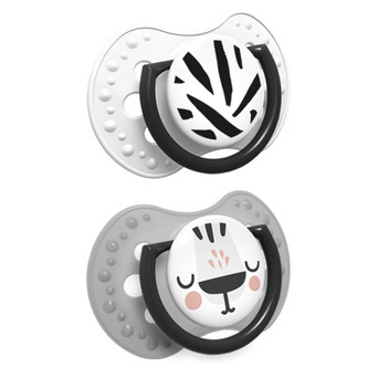 LOVI Dudlík silikonový dynamický SALT&PEPPER 6-18m 2ks