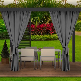 Venkovní zahradní závěs s tunýlkem MIAMI tmavě šedá 155x220 cm, (cena za 1 kus) MyBestHome