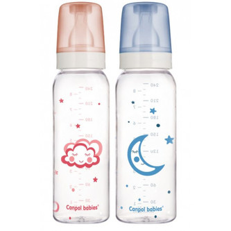 Canpol babies Lahev skleněná s úzkým hrdlem NIGHT DREAMS 240ml