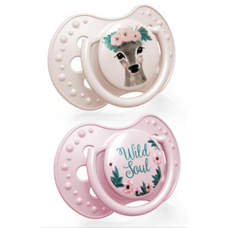 LOVI Dudlík silikonový dynamický WILD SOUL 0-3m 2ks holka