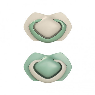 Canpol babies Set symetrických silikonových dudlíků Light touch 0-6m PURE COLOR zelený