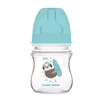 Canpol babies Lahev se širokým hrdlem EXOTIC ANIMALS 120 ml modrá