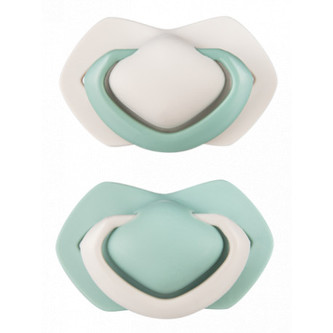 C - Canpol babies set symetrických silikonových dudlíků18m+ PURE COLOR zelený