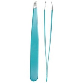 DuKaS Nerezová kosmetická pinzeta barevná plochá Inox 9,5 cm unisex