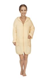 Froté župan dámský na zip - béžový - vel. XXL