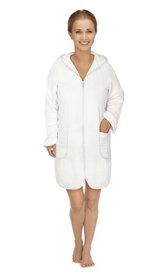 Froté župan dámský na zip - bílý - vel. XXL