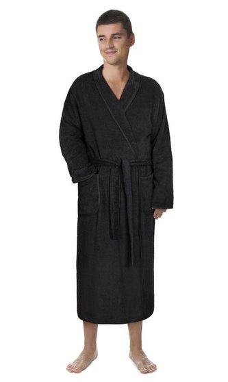 Froté župan pánský - černý - vel. L