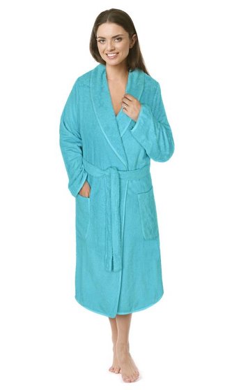 Froté župan dámský - tyrkysový - vel. XL