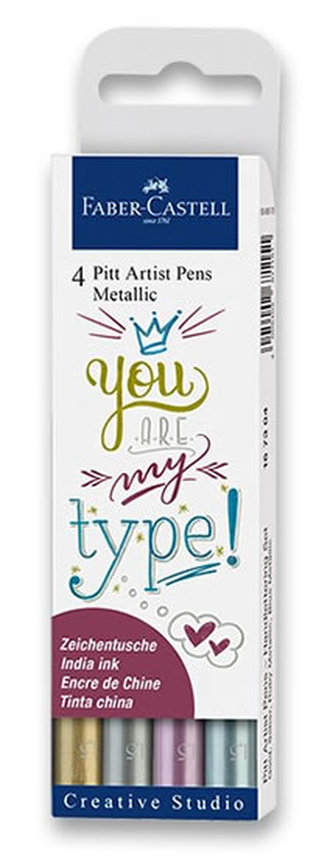 Faber - Castell Popisovač Pitt Artist Pen Metallic 4 ks