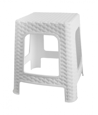 Taburet nízký 36x33x33 cm polyratan bílý